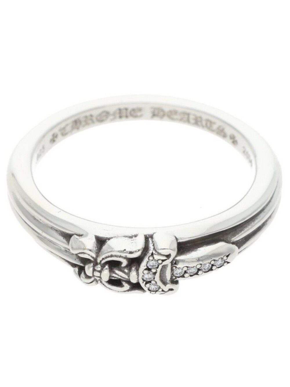 Chrome Hearts Baby P D Classic Dagger Pave Diamond Silver Ring